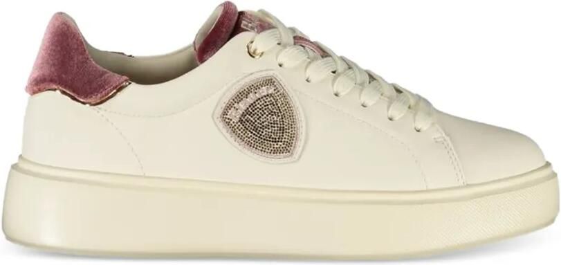 Blauer Sneakers verfraaid met kristallen Beige