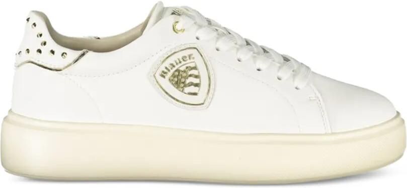 Blauer studded leather sneakers Wit