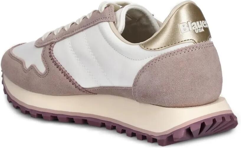 Blauer Suède leren sneakers Wit - Foto 2