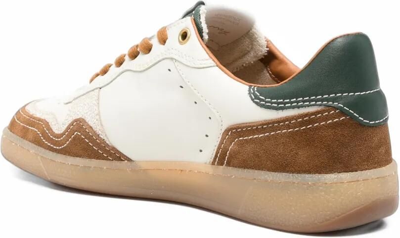 Blauer suede-panelled leather sneakers Wit - Foto 2