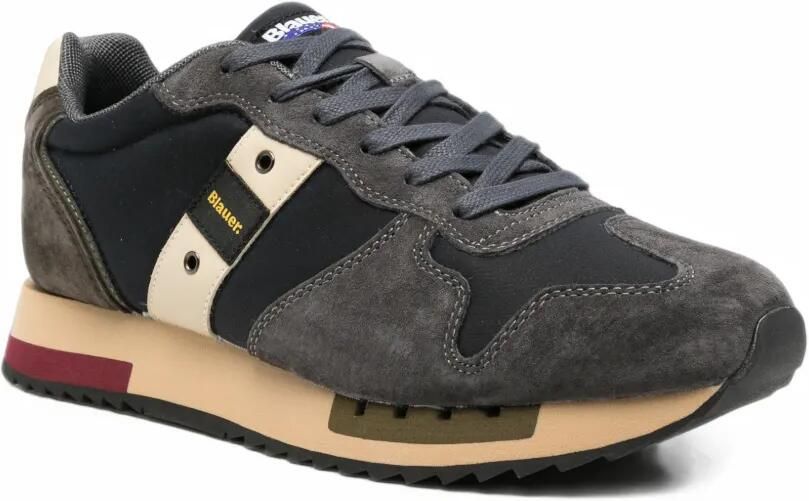 Blauer suede-panelled Queens sneakers Grijs - Foto 3