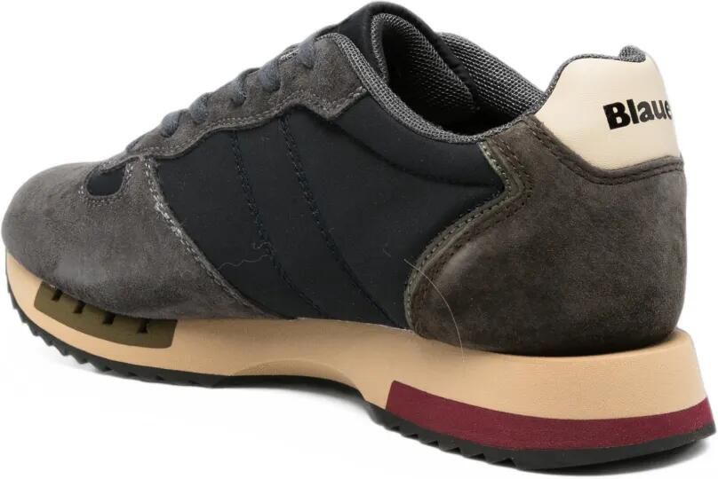 Blauer suede-panelled Queens sneakers Grijs - Foto 2