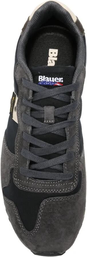 Blauer suede-panelled Queens sneakers Grijs - Foto 4