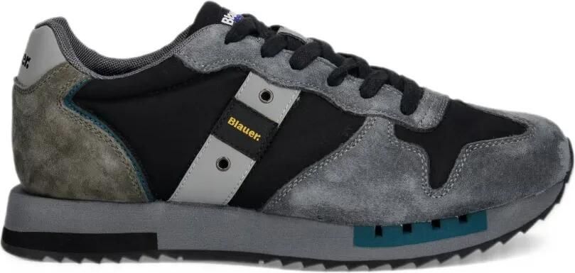 Blauer suede-panelled sneakers Zwart