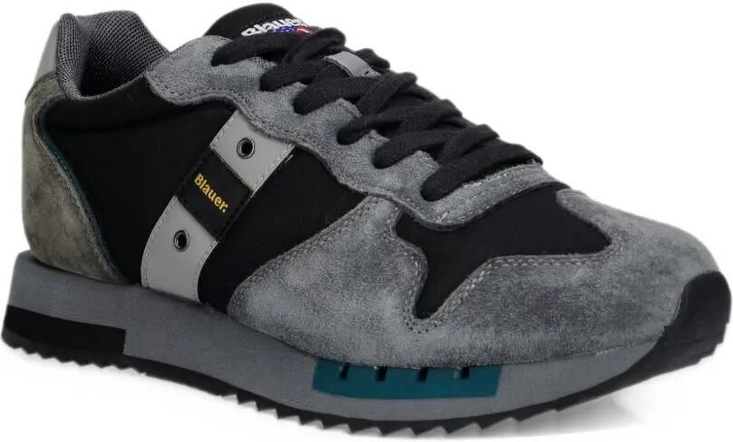 Blauer suede-panelled sneakers Zwart - Foto 3