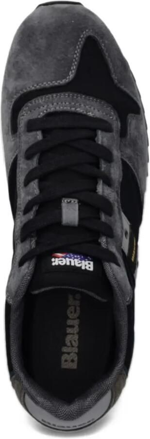 Blauer suede-panelled sneakers Zwart - Foto 4