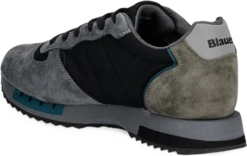 Blauer suede-panelled sneakers Zwart - Foto 2