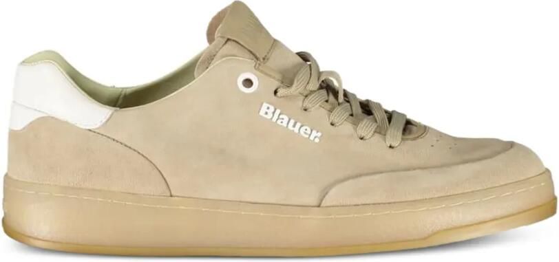 Blauer Suède sneakers Beige