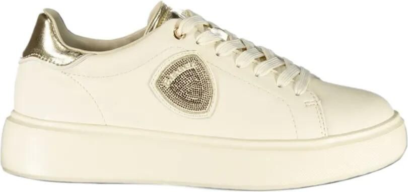 Blauer Venus 01 logo-patch leather sneakers Beige