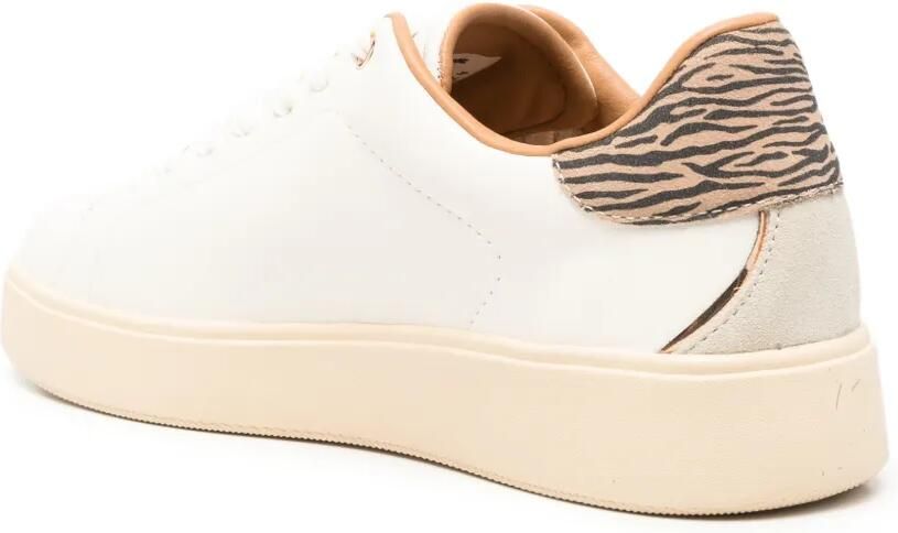 Blauer zebra-print leather sneakers Wit - Foto 2