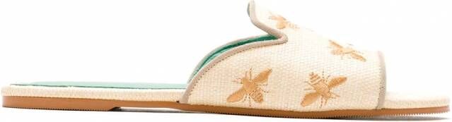 Blue Bird Shoes Bees rieten slippers Beige Schoenen