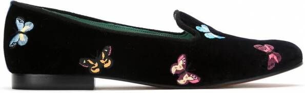 Blue Bird Shoes Borboleta fluwelen loafers Zwart