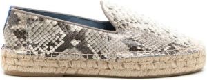 Blue Bird Shoes Espadrilles met slangenleer-effect Grijs