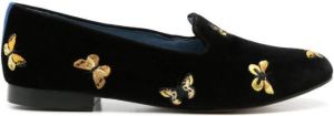 Blue Bird Shoes Fluwelen loafers Zwart