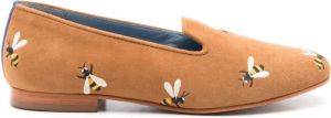 Blue Bird Shoes Hive loafers met borduurwerk Bruin