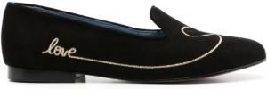Blue Bird Shoes Loafers met hartprint Zwart