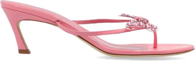 Blumarine 70mm butterfly thong sandals Roze