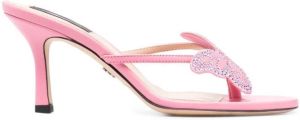Blumarine Sandalen met vlinderpatch Roze