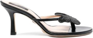 Blumarine Sandalen met vlinderpatch Zwart