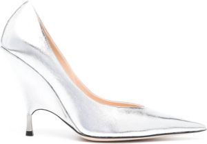 Blumarine Godiva leren pumps Zilver
