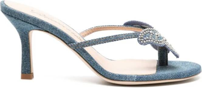 Blumarine Sandalen met vlinderpatch Blauw