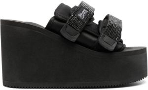 Blumarine x Suicoke Moto muiltjes met plateauzool Zwart