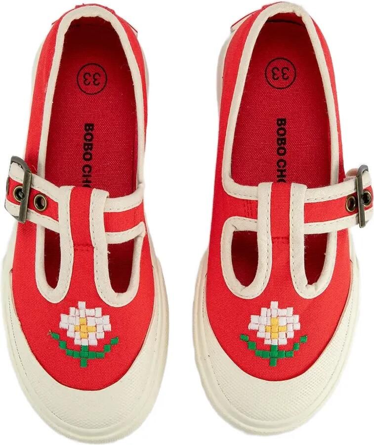 Bobo Choses Pixel Daisy sneakers met gespsluiting en geborduurde bloe Rood - Foto 2