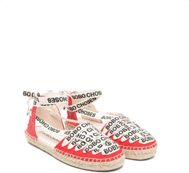 Bobo Choses logo-print laces espadrilles Rood