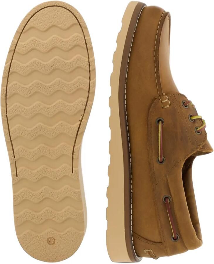 Boggi Milano boat shoes in pull-up leather Bruin - Foto 2