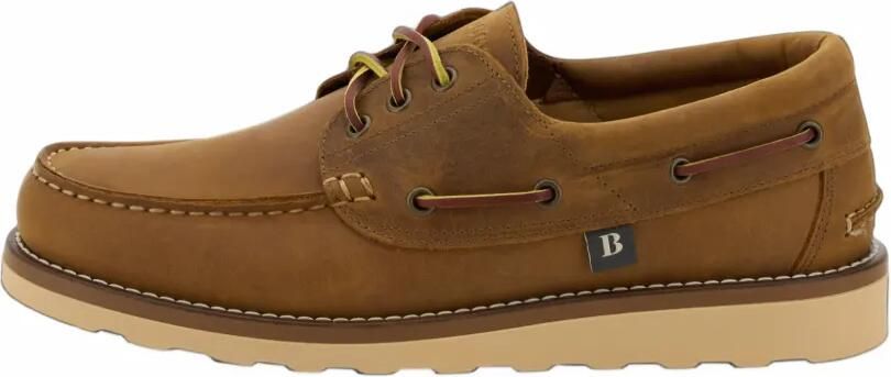 Boggi Milano boat shoes in pull-up leather Bruin - Foto 5