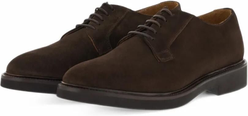 Boggi Milano Derby shoes in suede leather Bruin - Foto 5