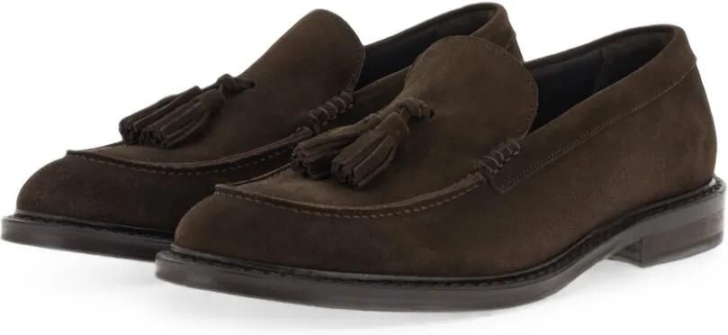 Boggi Milano Loafers van suède leer Bruin - Foto 5