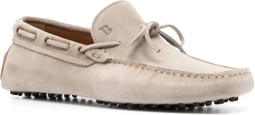 Boggi Milano Suède bootschoenen met logo-reliëf Beige