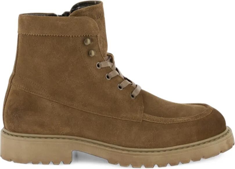Boggi Milano suede leather boots Bruin
