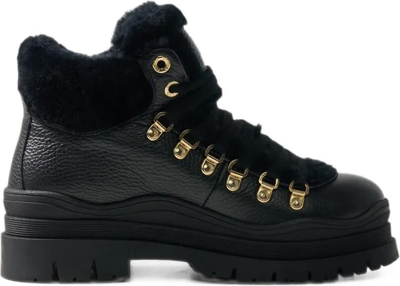 BOGNER Arosa shearling-trim leather boots Zwart