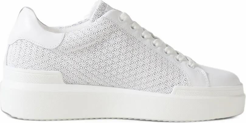 BOGNER Hollywood laser-cut leather low-top sneakers Wit