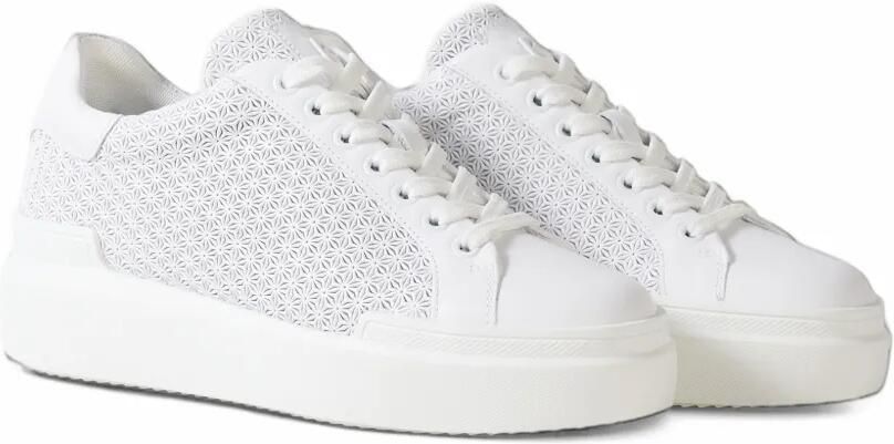 BOGNER Hollywood laser-cut leather low-top sneakers Wit - Foto 4