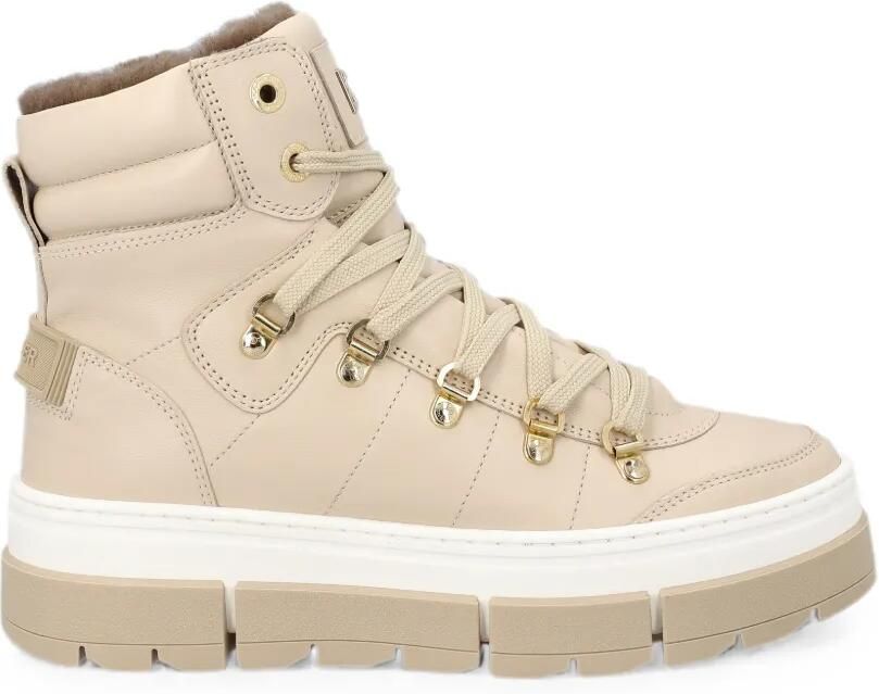 BOGNER Leren veterlaarzen Beige