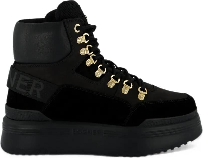 BOGNER logo-tape platform ankle boots Zwart
