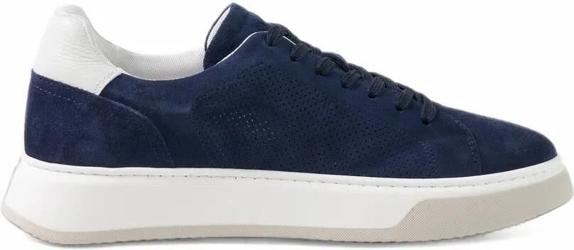 BOGNER Milan perforated suede sneakers Blauw