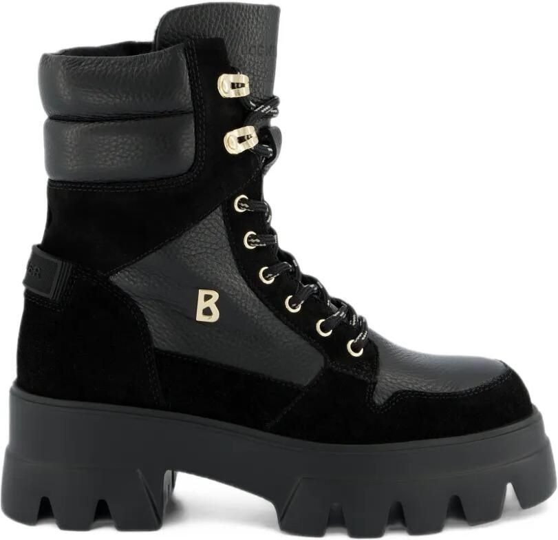 BOGNER panelled lace-up boots Zwart