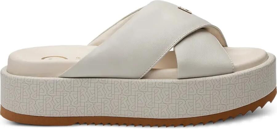 BOGNER Sandalen met plateauzool en gekruiste bandjes en hak Beige
