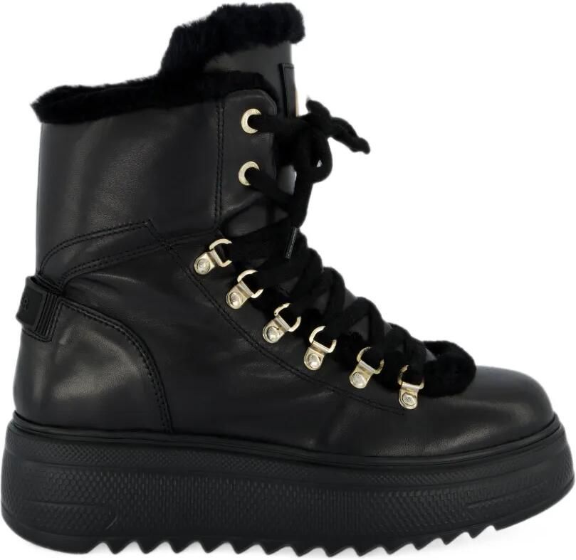 BOGNER shearling-trim leather boots Zwart