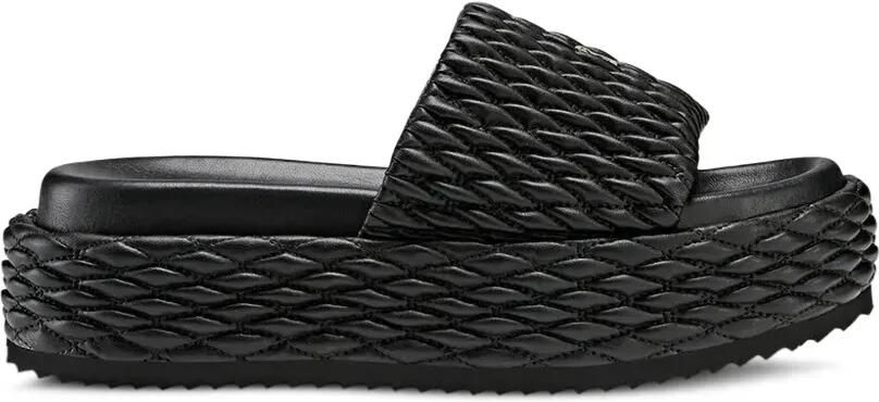 BOGNER Sorrento gewatteerde slippers met plateauzool Zwart