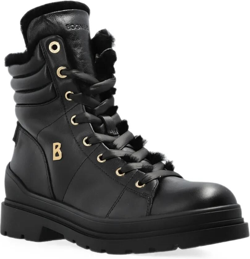 BOGNER St. Moritz leren combat boots Zwart - Foto 3