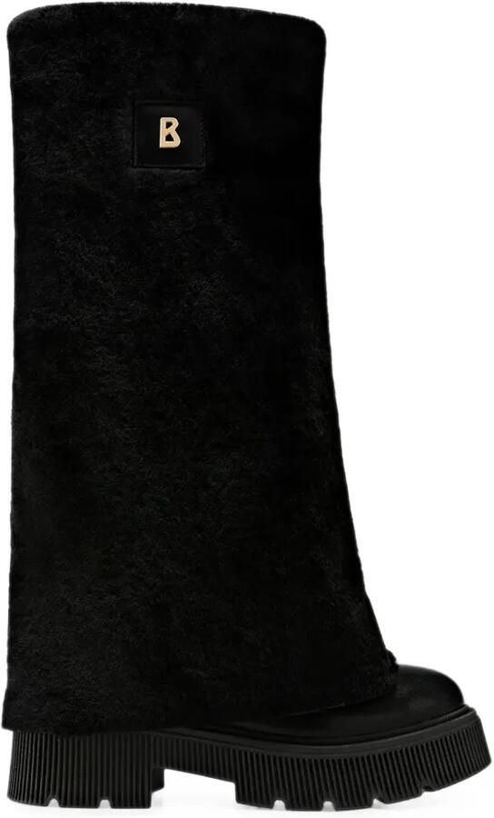 BOGNER Turin shearling-trimmed platform boots Zwart