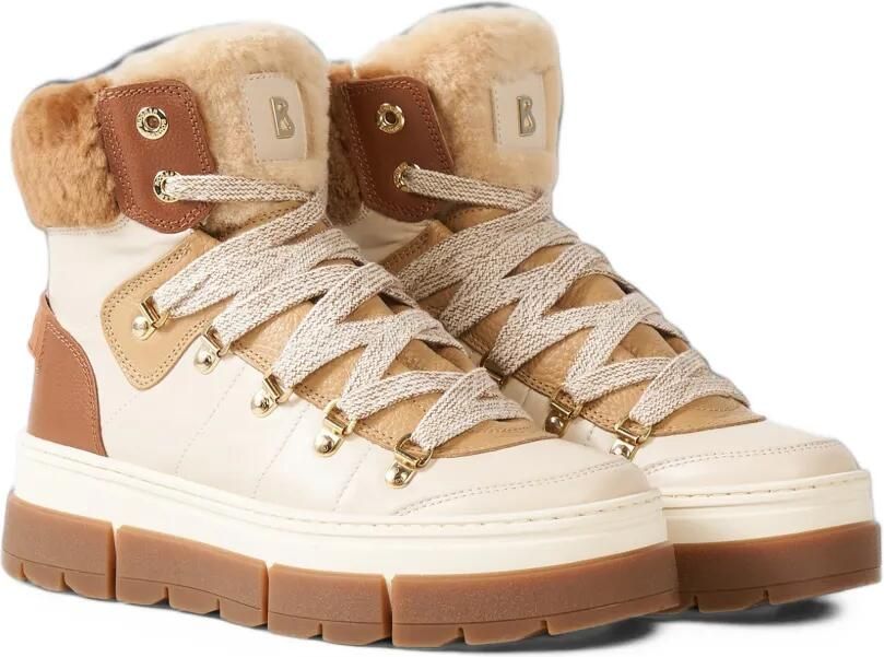 BOGNER Vaduz shearling-trim lace-up ankle boots Beige - Foto 4