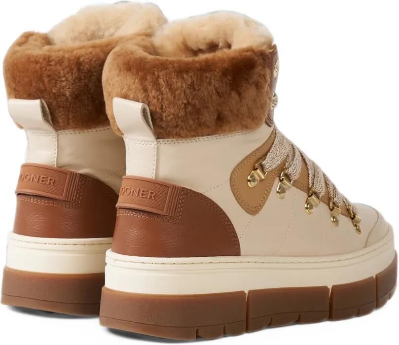 BOGNER Vaduz shearling-trim lace-up ankle boots Beige - Foto 3