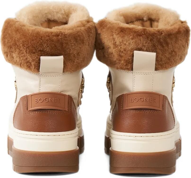 BOGNER Vaduz shearling-trim lace-up ankle boots Beige - Foto 2