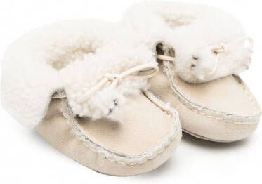 Bonpoint Babyschoentjes met lammy afwerking Beige